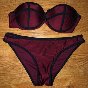 Maroon swimsuit